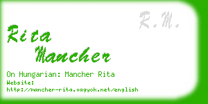 rita mancher business card